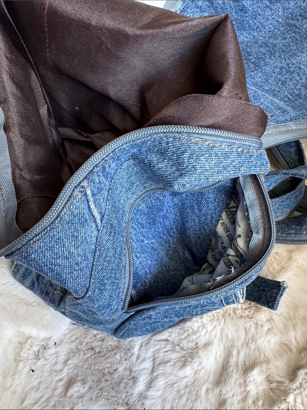 Levi's Denim Backpack Purse in Classic Blue - Picture 4 of 16